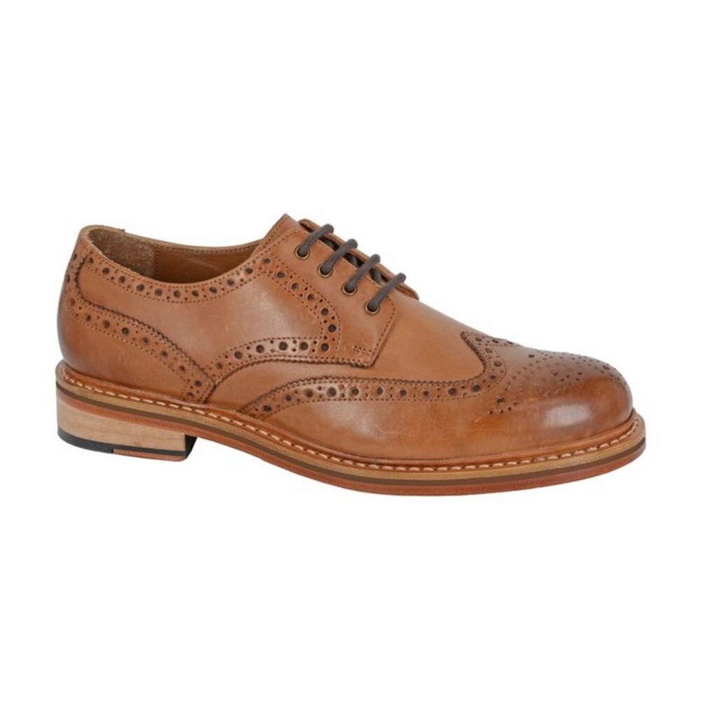 Woodland Mens Leather Brogues / Tan